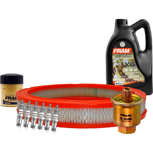Kit De Afinación Con Aceite Sintético 5W30, Bujías Cobre, Filtro De Aire, Filtro Para Aceite Sintético Y Filtro De Combustible 10 Piezas Compatible con Ford Bronco Ii V6 2.8L DE 1984 A 1985