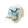 thumbnail image 2 of 3D Ocean Creatures Embroidery Cap, Adjustable Cotton Baseball Cap, Raised Embroidered Sea Animal Hat for Beach Travel,One Size, 2 of 5