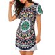 thumbnail image 2 of Easygdp Colorful With Blue Oriental Camisón de manga corta para mujer, informal, estampado, 2 of 6