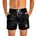 thumbnail image 2 of Black Palm Leaf Swim Trunks For Men, 2 of 7