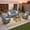 Denim blue, variant on ODELIO 5‑Piece All‑Weather Wicker Patio Furniture Set, Outdoor Conversation Set with High‑Back 360° Swivel Rocking Chairs & Auto‑Solar Light Coffee Table, Grey