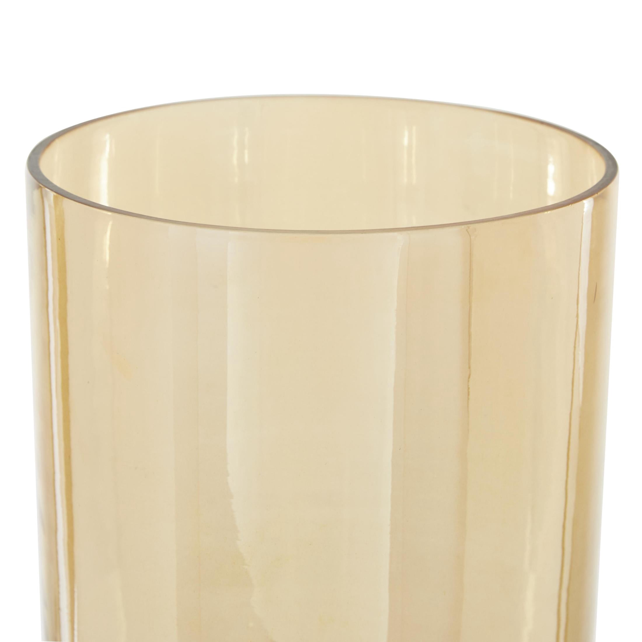 DecMode Gold Aluminum Metal Single Candle Hurricane Lamp