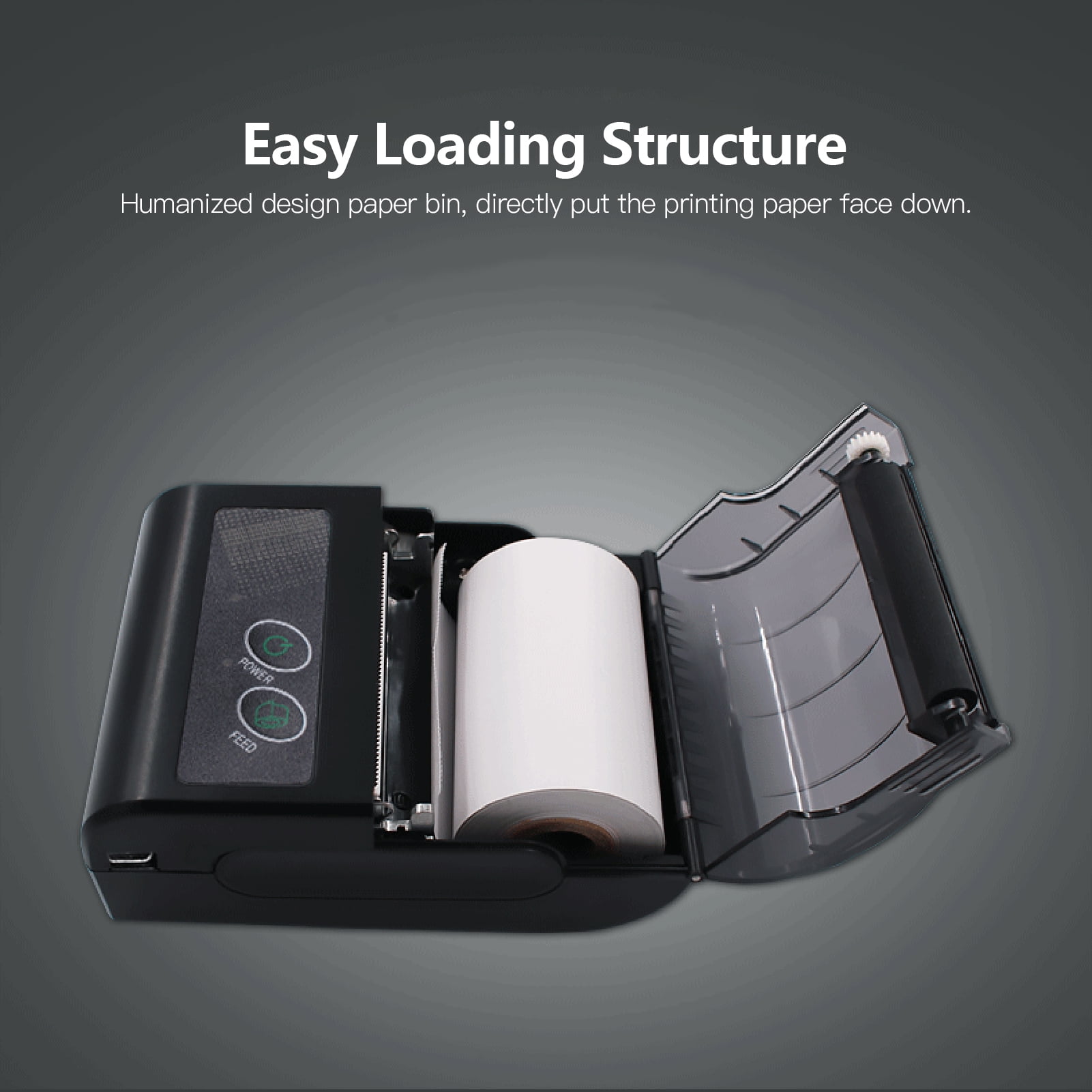 Aibecy 58mm  Portable Thermal Printer Wireless Label Receipt Shipping Express Printer USB BT Connection Support ESC/POS