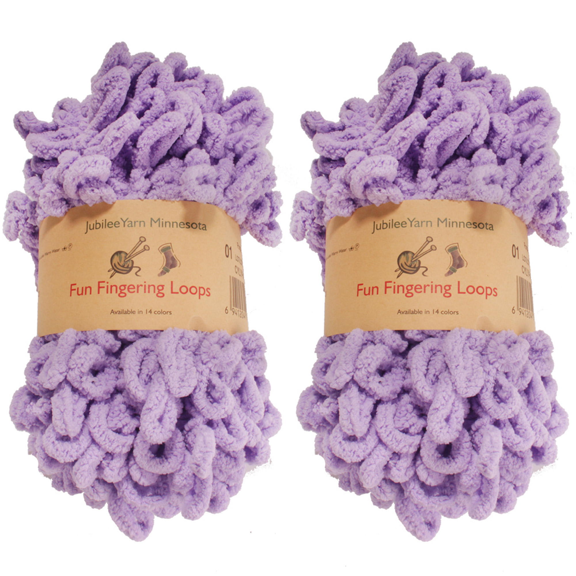 BambooMN Finger Knitting Yarn - Fun Finger Loops Yarn - 100% Polyester -  Purple - 2 Skeins