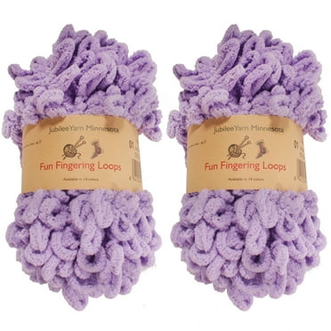 JubileeYarn Fun Finger Loops, Gomitolo di filato ad anelli jumbo, in poliestere, da intrecciare con le dita, 100 g/matassa, bianco, 4 pezzi