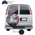 thumbnail image 4 of KAKALAD American Flag With Bald Eagle 01 Spare Tire Cover Universal Vehicle Accessories Buckle Car Tools 14”in, 4 of 6