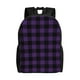 thumbnail image 1 of Disketp Purple Black Plaid Mochila Unisex de Apertura Lateral Completa, Mochila para Laptop para Escuela, Trabajo y Viajes, 1 of 8