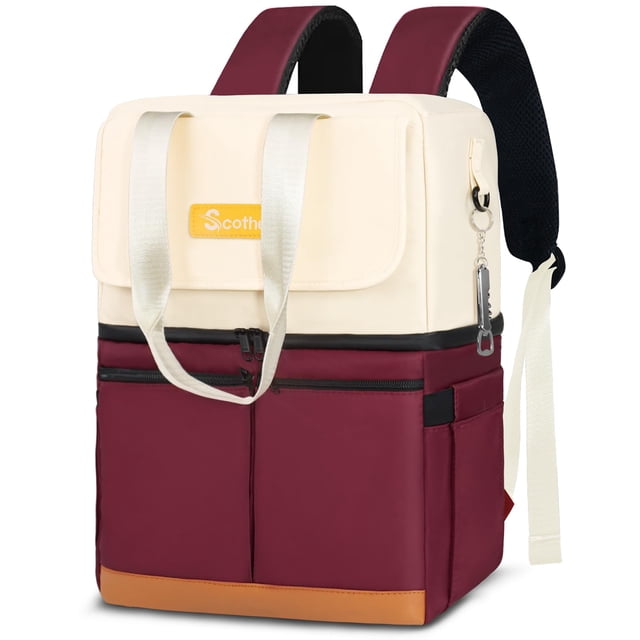 Mochila térmica Scothen de dos pisos, 36 latas, impermeable