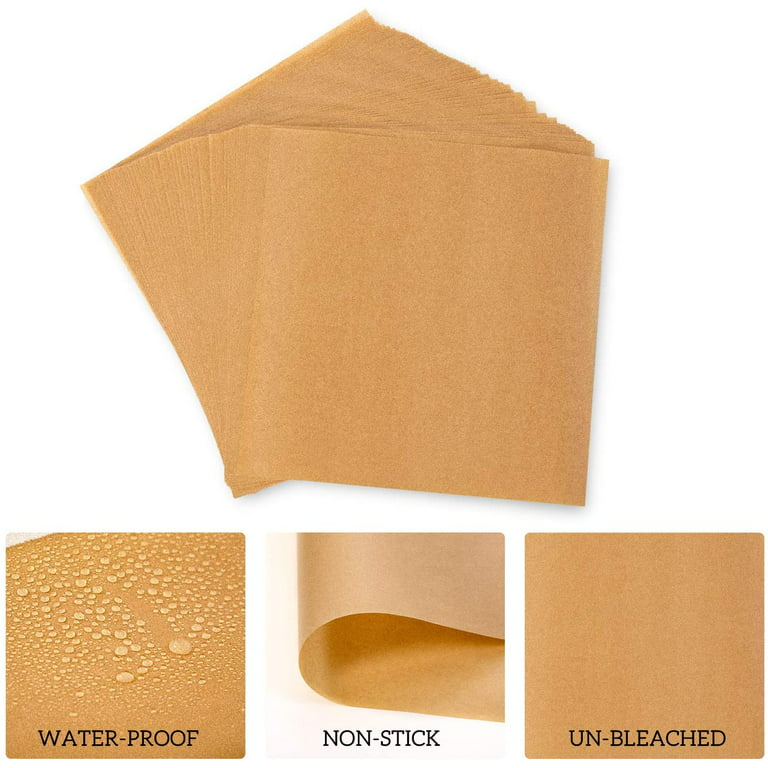 Unbleached 4x4 Parchment Paper Square Sheets (200 Sheets)