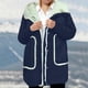 thumbnail image 4 of Parkas de manga larga para mujer, chaqueta con capucha de color liso con mangas largas y cinturón, chaqueta tipo cárdigan de temperamento ajustado, top de poliéster para mujer, 4 of 4