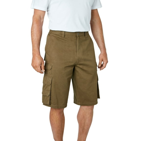 Boulder Creek By Kingsize Men's Big & Tall  12" Side-Elastic Stacked Cargo Pocket Shorts