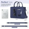 thumbnail image 4 of Cshidworld Canvas Tote Bag for Women With Side Pockets, Laptop Work Crossbody Everyday Satchel, Purses Shoulder Tote Bag Everyday Satchel Handbags Messenger for Travel Nurse College Gift, Blue, 4 of 7
