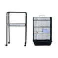 thumbnail image 3 of Pawhut 51" Metal Indoor Bird Cage Starter Kit With Detachable Rolling Stand, Storage Basket, And Accessories, Black, 3 of 9