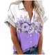 thumbnail image 1 of Mujeres Pantalones Cortos Impresos Manga Corta con Cuello en V Blusa Superior, Casual Y Elegante Corto para las Mujeres Verano Casual, 1 of 5