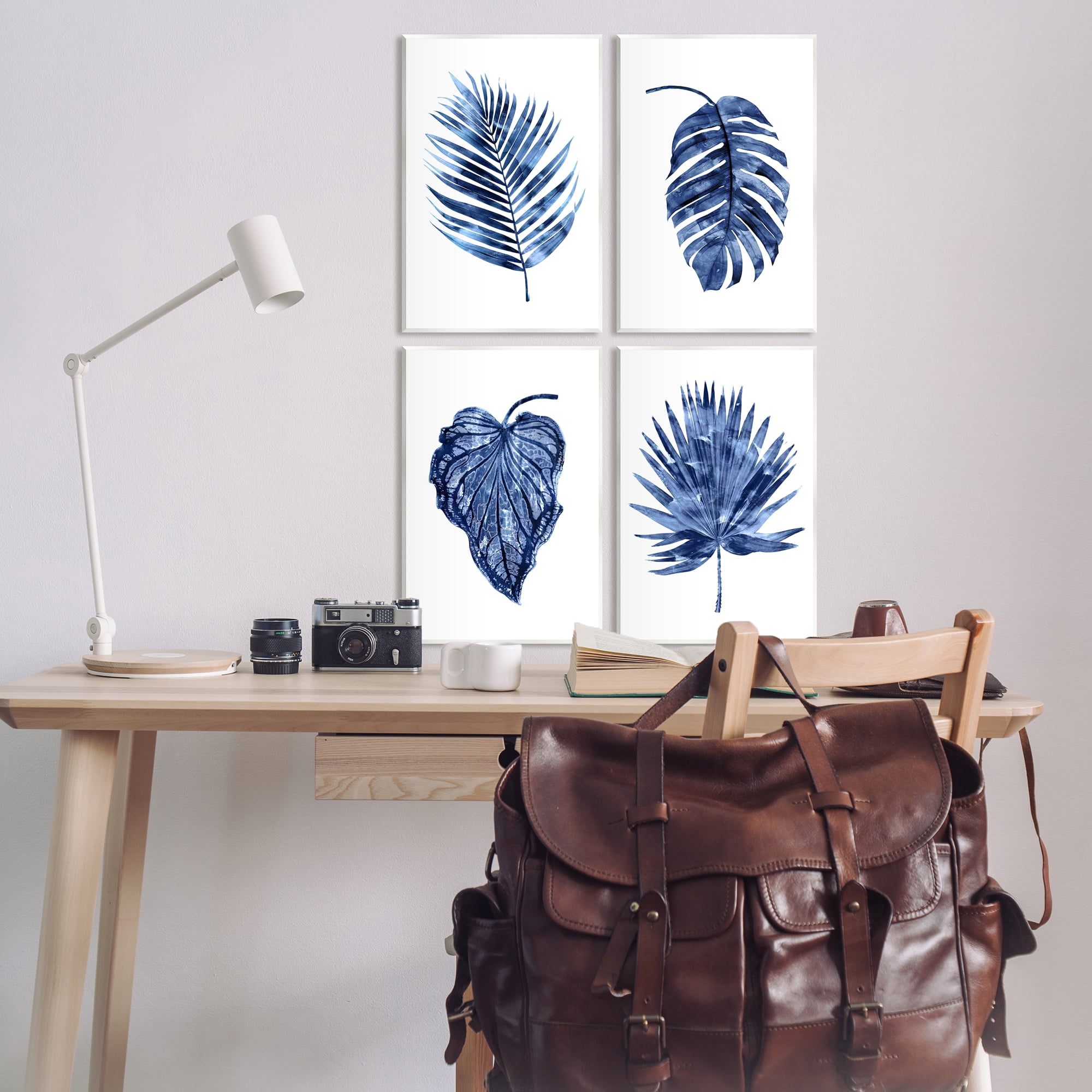 Stupell Industries Varied Blue Leaves Simple Botanical Plant Shapes Graphic Art Unframed Art Print Wall Art, Set of 4, Design by Melonie Miller