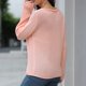 thumbnail image 4 of Gibobby SuéTer Mujer Invierno Suéter de manga larga informal con cuello redondo de Color para mujer, blusa sólida para mujer(Rosa,XG), 4 of 5