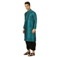 thumbnail image 2 of Mens Handmade Art Silk Loop Button Designer Kurta Dhoti Set/Mens Indian Sherwani, 2 of 4