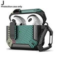 thumbnail image 4 of Headphone Case for AirPods 4rd Generation Case Cover, Military Hard Shell Protective Armor with Lock, Camouflage Starry Sky Carbon Fiber Pattern Headphone Protective Cover, 4 of 9