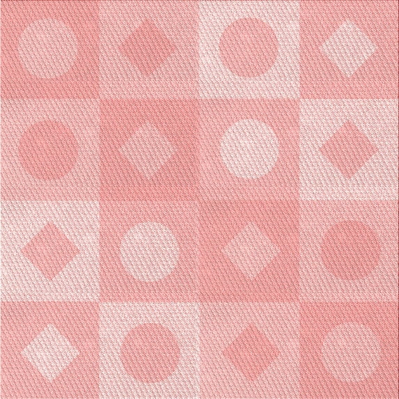 Ahgly Company Indoor Square Patterned Pastel Red Pink Area Rugs, 5' Square