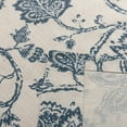 thumbnail image 7 of Curtainking Kitchen Valance 50 x 18 inch Linen Textured Floral Printed Small Window Valance 1 Panel Blue on Beige, 7 of 7