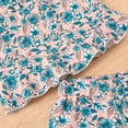 thumbnail image 6 of CAICJ98 Kid Toddler Girl Summer Outfits Cami Ruffle Halter Tops Shorts Cute Floral Clothing Set (Blue,2-3 Years), 6 of 7