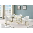 thumbnail image 3 of Pemberly Row White Faux Marble Double Pedestal Dining Table (Seats 6), 3 of 3