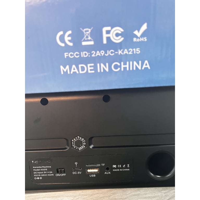 BIGASUO Karaoke Machine, Portable Bluetooth Speaker, 2 Wireless