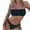 Black, variant on WREESH Womens Two Piece Swimsuit Bandeau Bikini Sets High Cut Bikini Fashion Wrinkle Cloth Bra Stripe Bikini Swimsuit Beach Bathing Suit Hot Pink