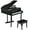 Black, variant on CIPACHO Musical Instrument Toy 30-Key Children Mini Grand Piano with Bench, Mini Kids Piano Keyboard Toy, Christmas Birthday Gift for Kids 3-8 Years Old Boy and Girl, Pink