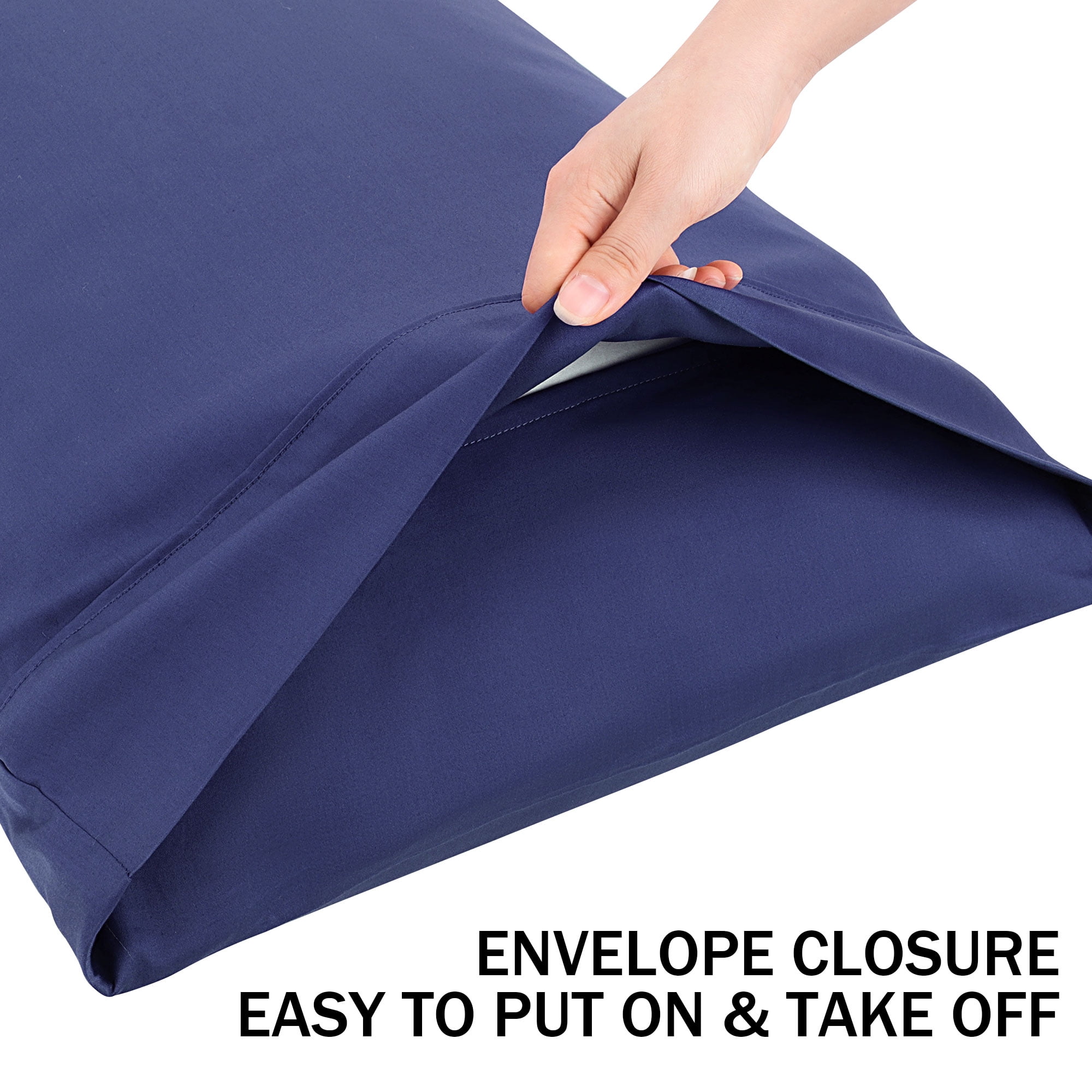 Unique Bargains 20"x 55" 1PC Envelope Closure Body Pillow Cover Navy Blue