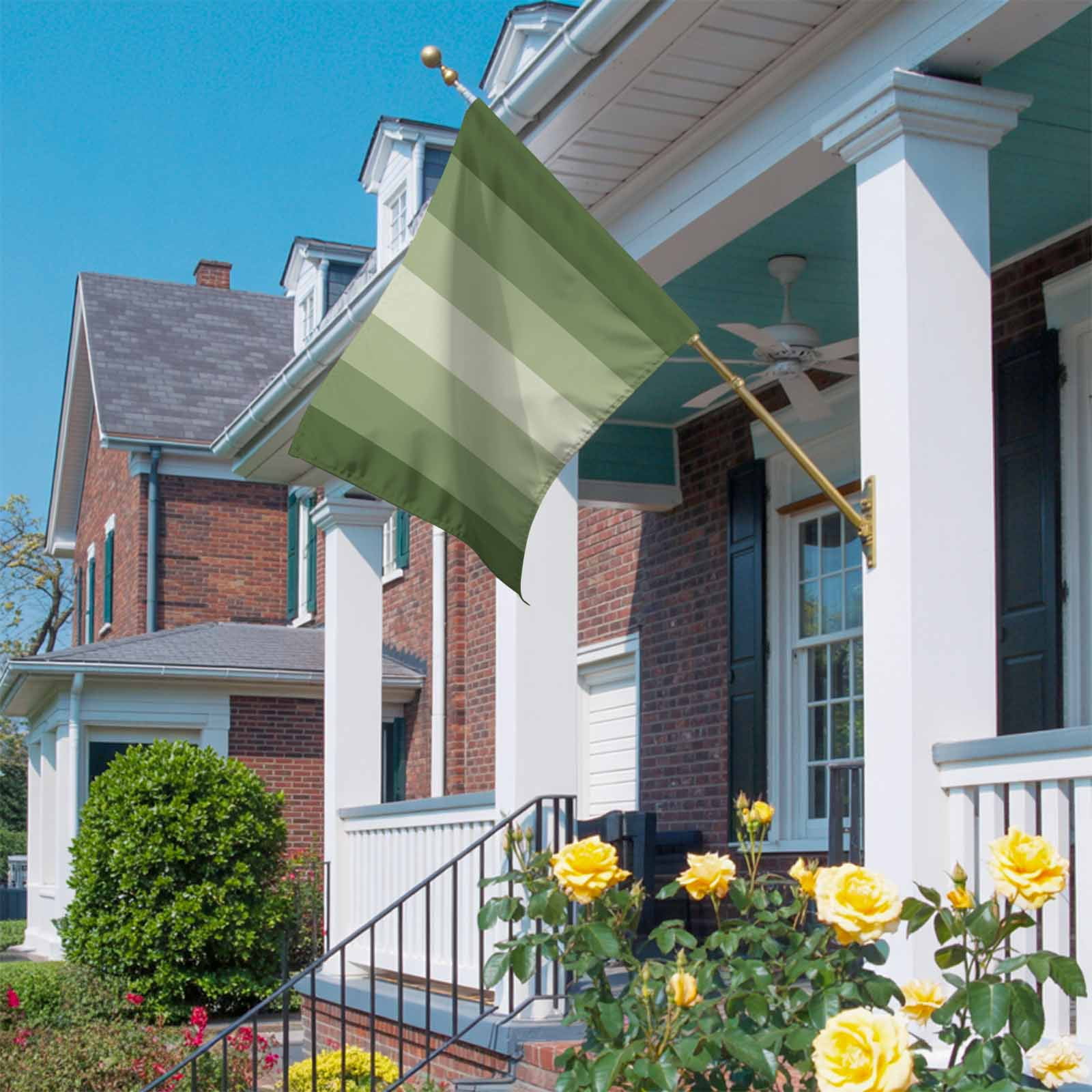 Sage Green House Flag 28 x 40 Inches, Ombre Stripe Weather Proof Outdoor Patio Flags Double Sided Small House Decoration for Yard Lawn Outside Home