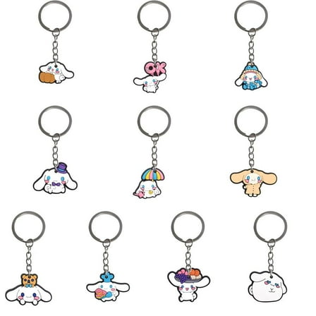 10pcs Cinnamoroll Cartoon Keychain for Kids Party Favors, Mini Cute Keyring for Classroom Prizes, Birthday Christmas Party Favors Gift, Goodie Bag Stuffers Supplies