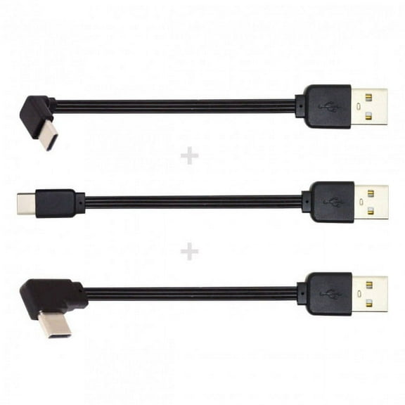 FVH 3pcs/lot 13cm USB 2.0 Type-A Male to USB-C Type-C Male Angled Data Flat Slim FPC Cable for FPV Disk Phone