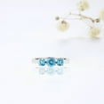 thumbnail image 5 of Natural Blue Paraiba Apatite Three Stone Ring, 5 of 11