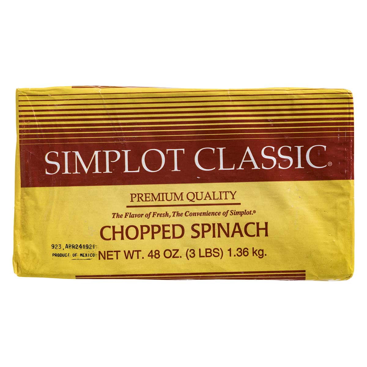 Simplot Leaf Spinach - 3 lb. package - 12 packages per case - Walmart.com