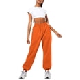 thumbnail image 1 of Innerwin Jogger Pants With Pockets Women Trousers Sports Solid Color Lounge Sweatpants Orange L, 1 of 4