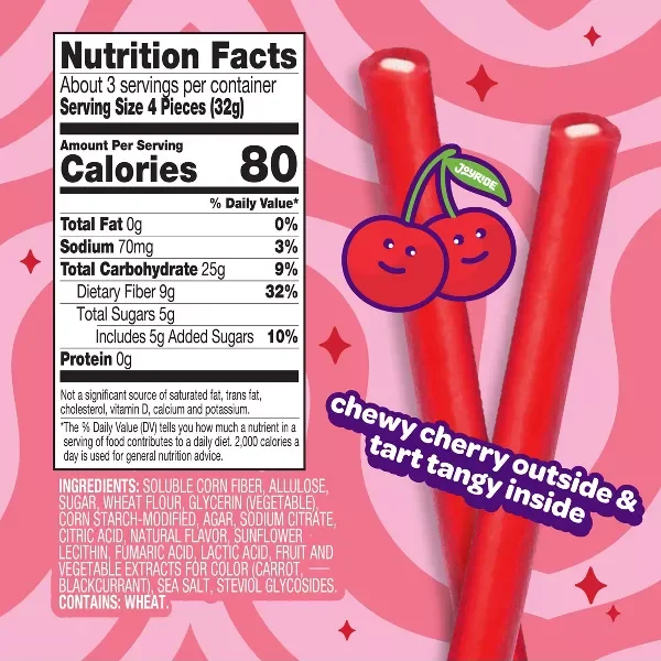 Joyride Sweets Chewy Cherry Filled Candy Ropes - 3.5oz(Packaging