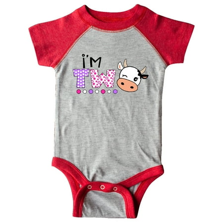 

Inktastic I m 2 Cute Cow and Polka Dots Gift Baby Boy or Baby Girl Bodysuit