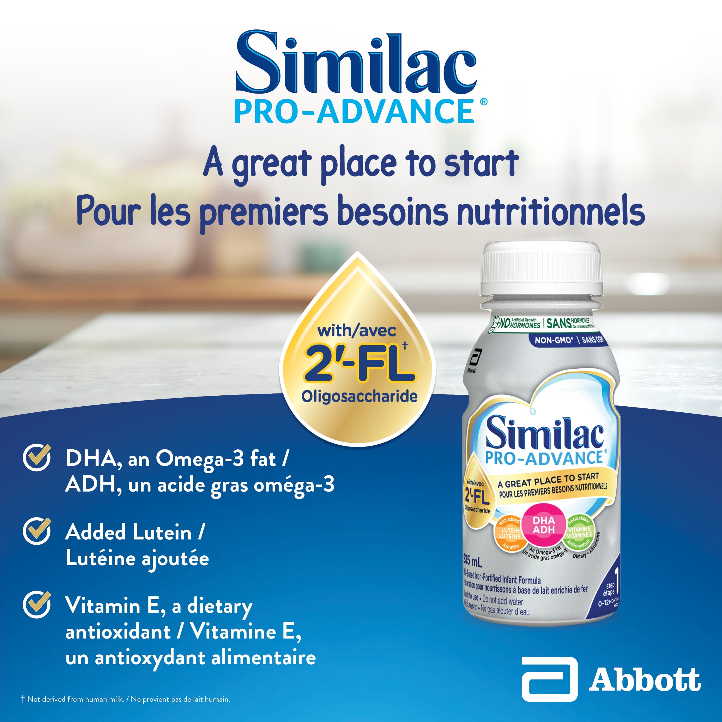 Similac Pro-Advance Step 1, Baby Formula, Our Closest Formula to Breast Milk with 2’-FL, Easy To Digest, 0+ Months, Ready to Feed, 16 x 235 mL, Ready to Feed, 16 x 235 mL