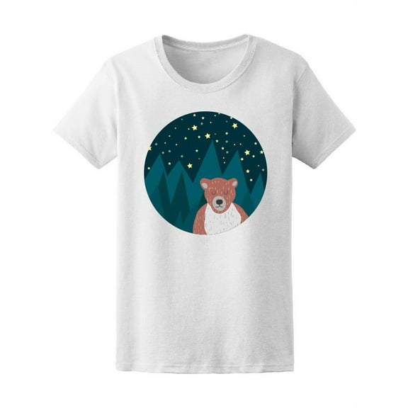 Cute Bear And Starry Sky Tee Women's -Image by Shutterstock