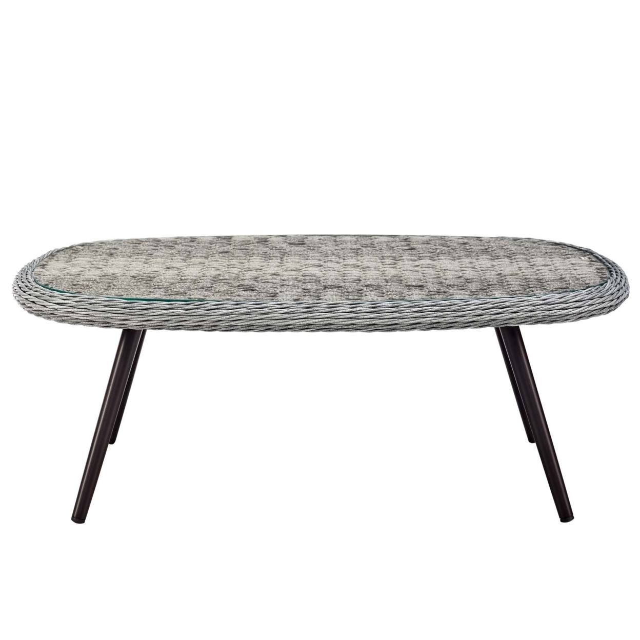 Endeavor Outdoor Patio Wicker Rattan Coffee Table (3026-GRY) - image 3 of 6