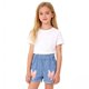 thumbnail image 5 of Pantalones cortos vaqueros para niñas, pantalones cortos de mezclilla de verano con cintura elástica fina, pantalones cortos de mezclilla de algodón para niñas, 5 of 5