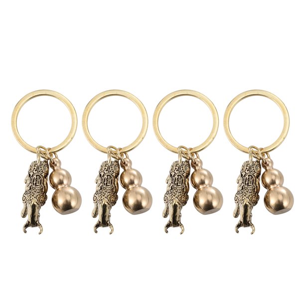 4 piezas en forma de ganado colgante llavero accesorio retro calabaza colgante decoración