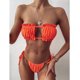 thumbnail image 2 of Bikini cómodo con pliegues y huecos para mujer, traje de baño acolchado con realce, conjunto de ropa de playa OAVQHLG3B Store lin121212, 2 of 4