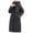 Black, variant on Fashion Plus Size Hooded Coats for Womens Winter Warm Solid Color Long Sleeved Thick Loose Hooded Winter Long Sleeved Jacket Long Sleeved Jacket