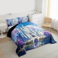 thumbnail image 4 of Feelyou 3D Western Castle Bedding Comforter Set for Kids, Dreamy Stars Galaxy Twin Comforter Sets, Kawaii Princess Reversible Bedding Set, Microfiber Bedroom Decor, 2-Piece, 4 of 9