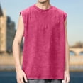 thumbnail image 2 of KPOPLK tank top for men spring summer casual beach printed sleeveless tank womens tops(Hot Pink,L), 2 of 4