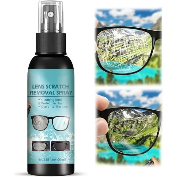 Lens Scratch Removal Spray, Eyeglass Windshield Glass Repair Solution, Lens Scratch Remover,Glasses Cleaner Spray For Sunglasses Screen Cleaner Kits and Eyeglass Glass Scratch Repair Liquid (1 Count)
