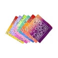 thumbnail image 3 of 6-12 Classic Double Sided Tie Dye Paisley Print Bandana 100% COTTON Handkerchief Head Wrap (Assorted Colors) (6 Pack), 3 of 3