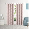 thumbnail image 1 of Set of 2 Grommet 54" W x 84" L 108" Total Width Decorative Window Curtain Panels, Blush/Pink/White Moroccan Lattice Room Darkening Soft / Heavy Panels for Living Room/Bedroom, Hilary 84" Blush, 1 of 4
